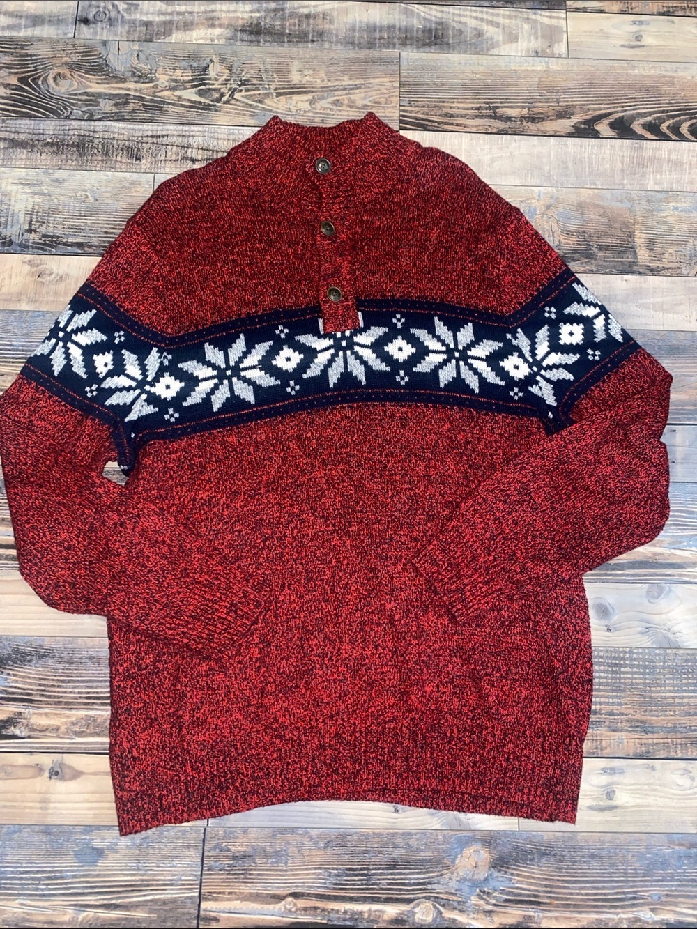 American Eagle Outfitters Red Fair Isle  Sweater
